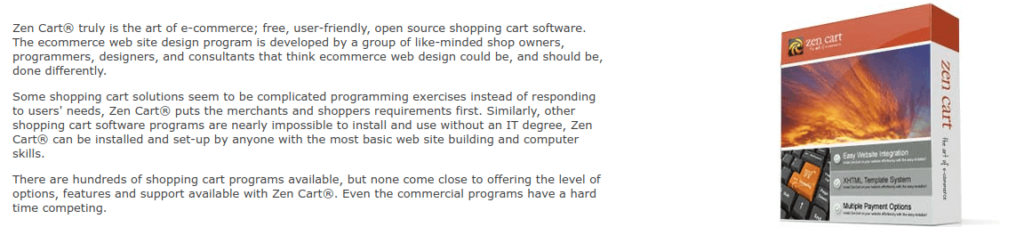 ZenCart PHP eCommerce Software