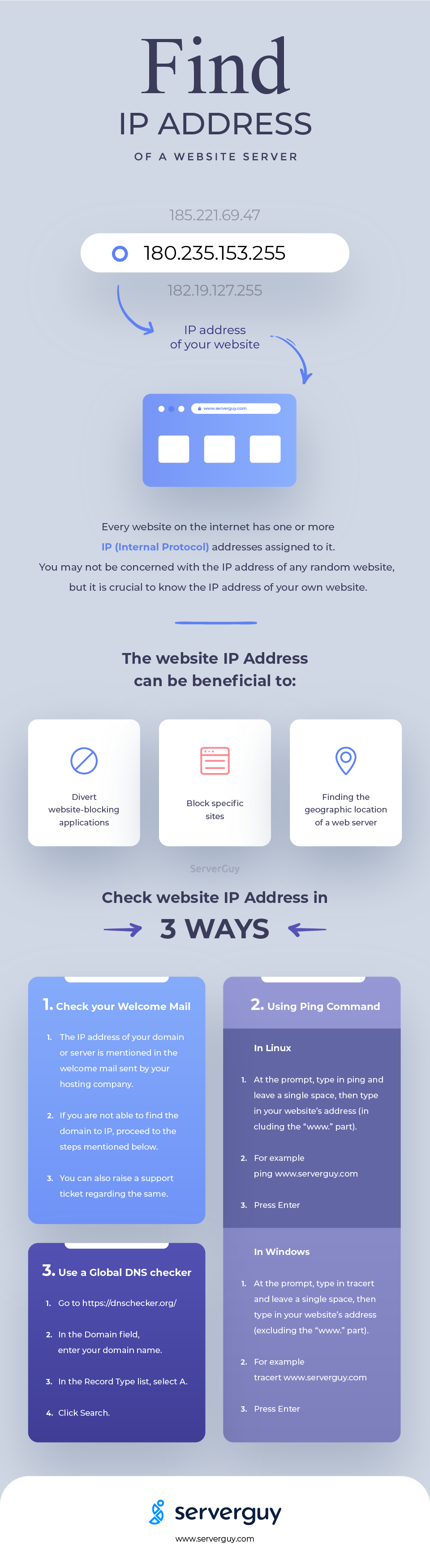 how to find website server ip address