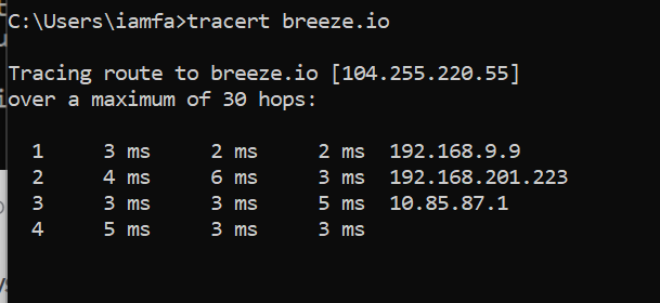 tracert IP find ip address of website